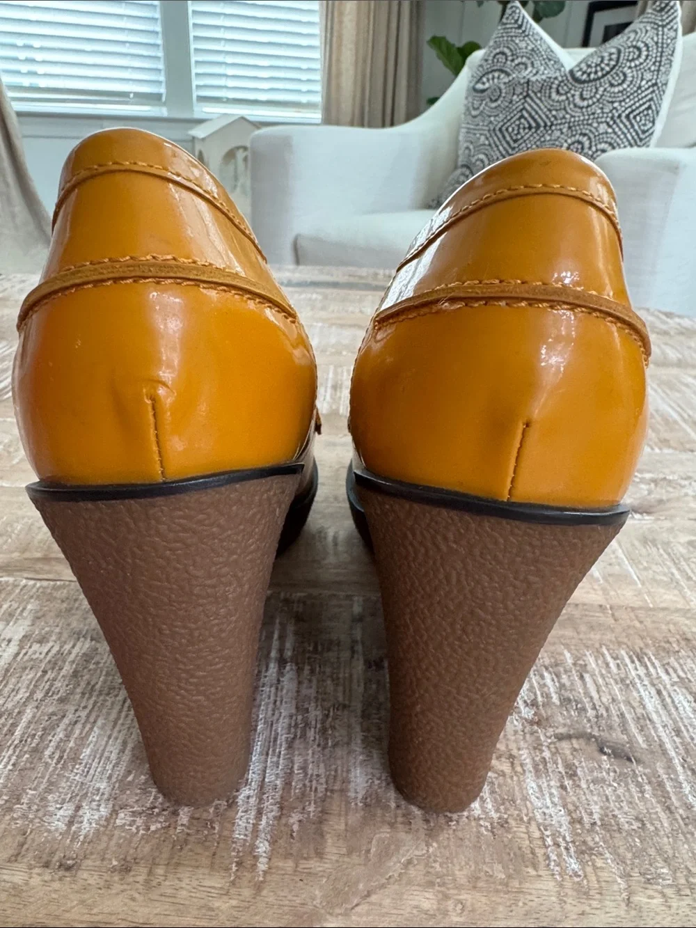 Carlo Pazolini Patent Leather Loafer wedge Heel Size 39